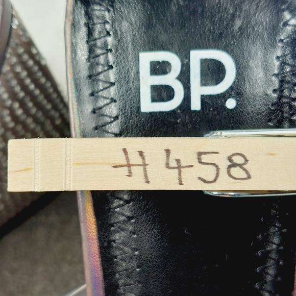 New BP Collins Gray Translucent Strap Rhinestone Triangle Heel Slide Sandal H458 - Picture 14 of 14